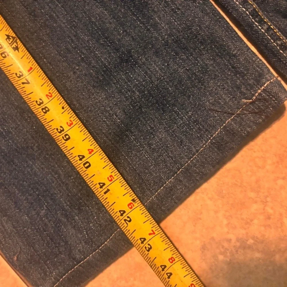 Navy blue makaveli denim jeans with a relaxed baggy bootcut fit Size 36x30
